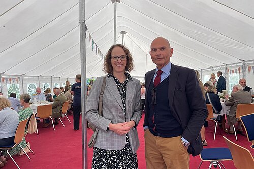 Alison in a marquee