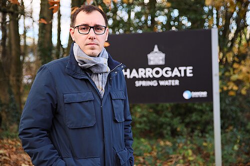 Tom Gordon MP outside Rotary wood