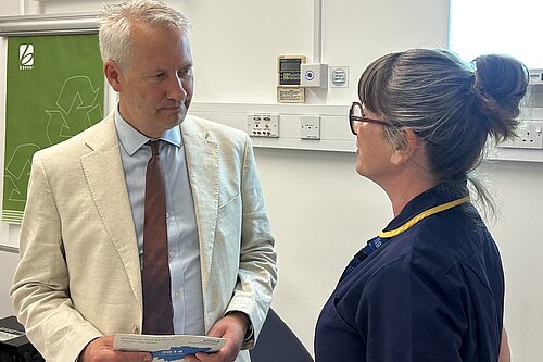 Taunton and Wellington MP, Gideon Amos, visits Musgrove Park Hospital