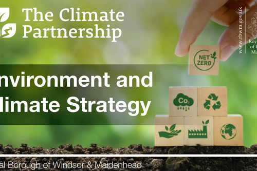 Title page envoronment and climate strategy with image of plant