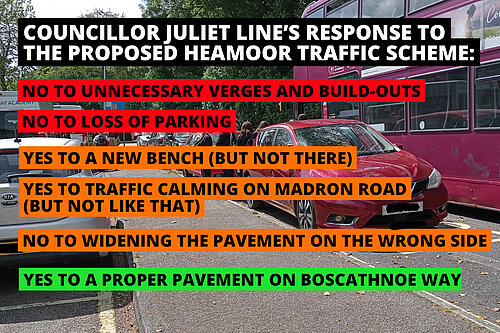 Councillor Juliet Line responds to Heamoor Traffic Scheme Consultation