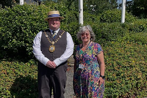 Mayor and Cllr at flag raising