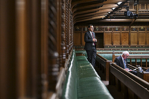 Tom Gordon MP talking in Parliament 