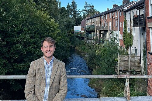 Cllr Glyn Preston in Llanidloes