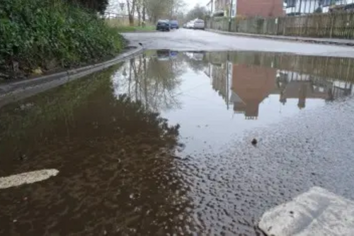 Museum Flood in Road