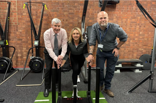 Pictured: Cllr Sam Crooks, Cabinet Member for Sport and Leisure, Kristina, Fitness Manager and James Ewart, Contract Manager, More Leisure