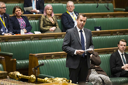 Calum Miller in Parliament