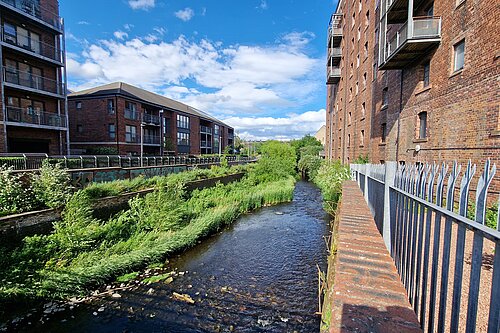 Water of Leith with buildings at either side