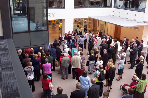 Crowds gather for the opening ceremony