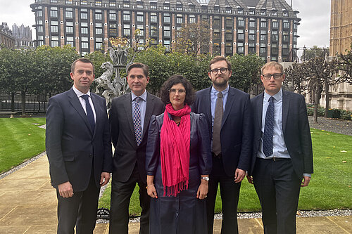 Calum Miller MP, Charlie Maynard MP, Layla Moran MP, Freddie van Mierlo MP and Olly Glover MP Freddie