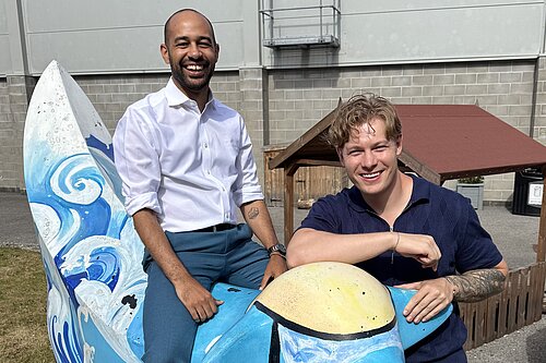 Cllr Carl Cashman and Josh Babarinde on a Lambanna at FireFit