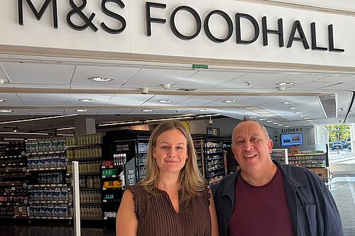 Cllr Lauren Towsend and Cllr Peter Cannon outside M&S at Centre MK