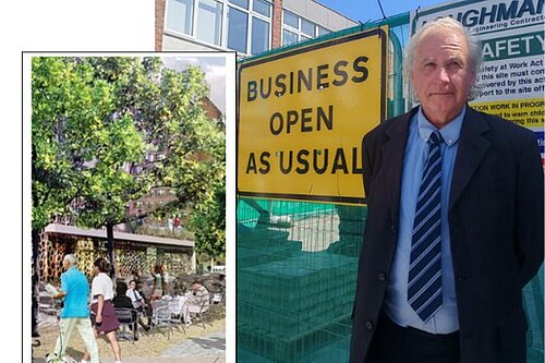 Cllr Clive English with Image of a Pocket Park