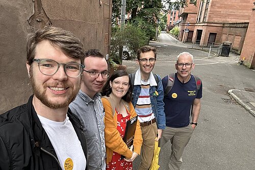 Daniel O'Malley and Glasgow Lib Dem activists. 