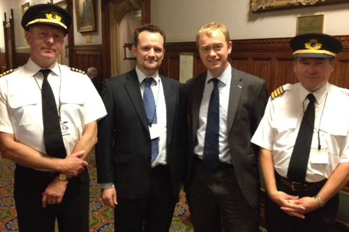 Tim Farron, met with local airline pilot, Captain David Hunt, to listen to his concerns about the changes to the EU Flight Time Limitations Directive