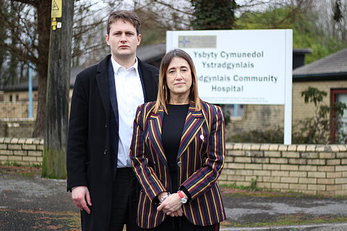 David Chadwick MP and Jane Dodds MS outside of 
