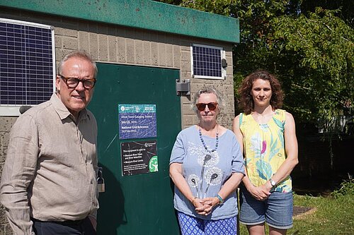 Cllrs Ginny Boxall, Emily Young with MP candidate Dominic Martin