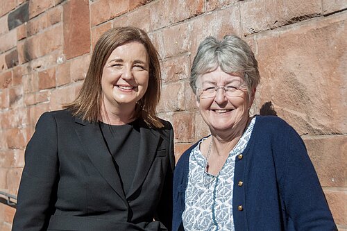 New Chief Exec Tanya Miles with Lib Dem Council Leader, Heather Kidd.