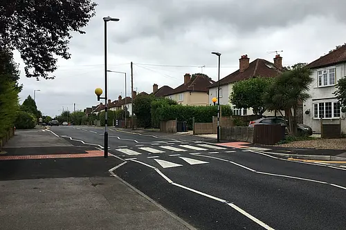 Clewer Hill Road Crossing Road Surface New Belisha Beacon Zebra Crossing