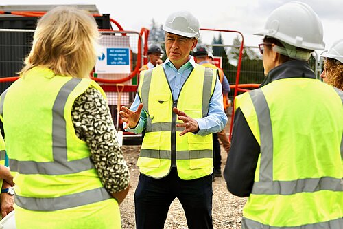 Tim at a housing development