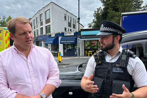 Luke with police officer