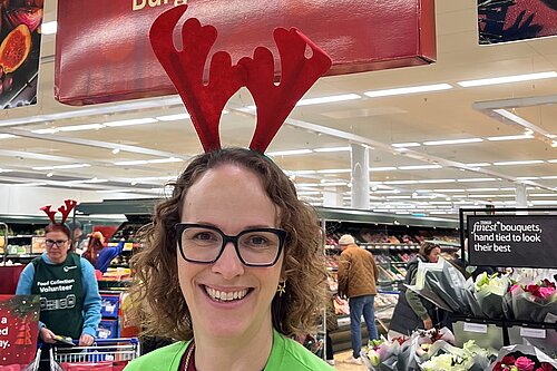 Alison with antlers
