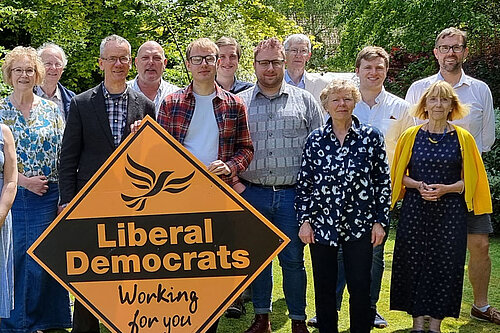 Lib Dem supporters at an event. 